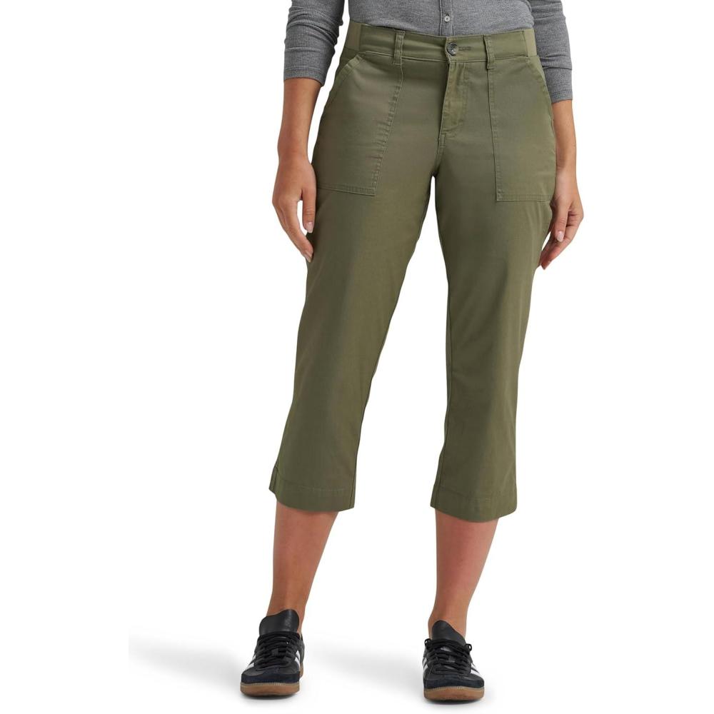 imageLee Womens Ultra Lux Comfort with Flextogo Utility Capri PantMercantile Green