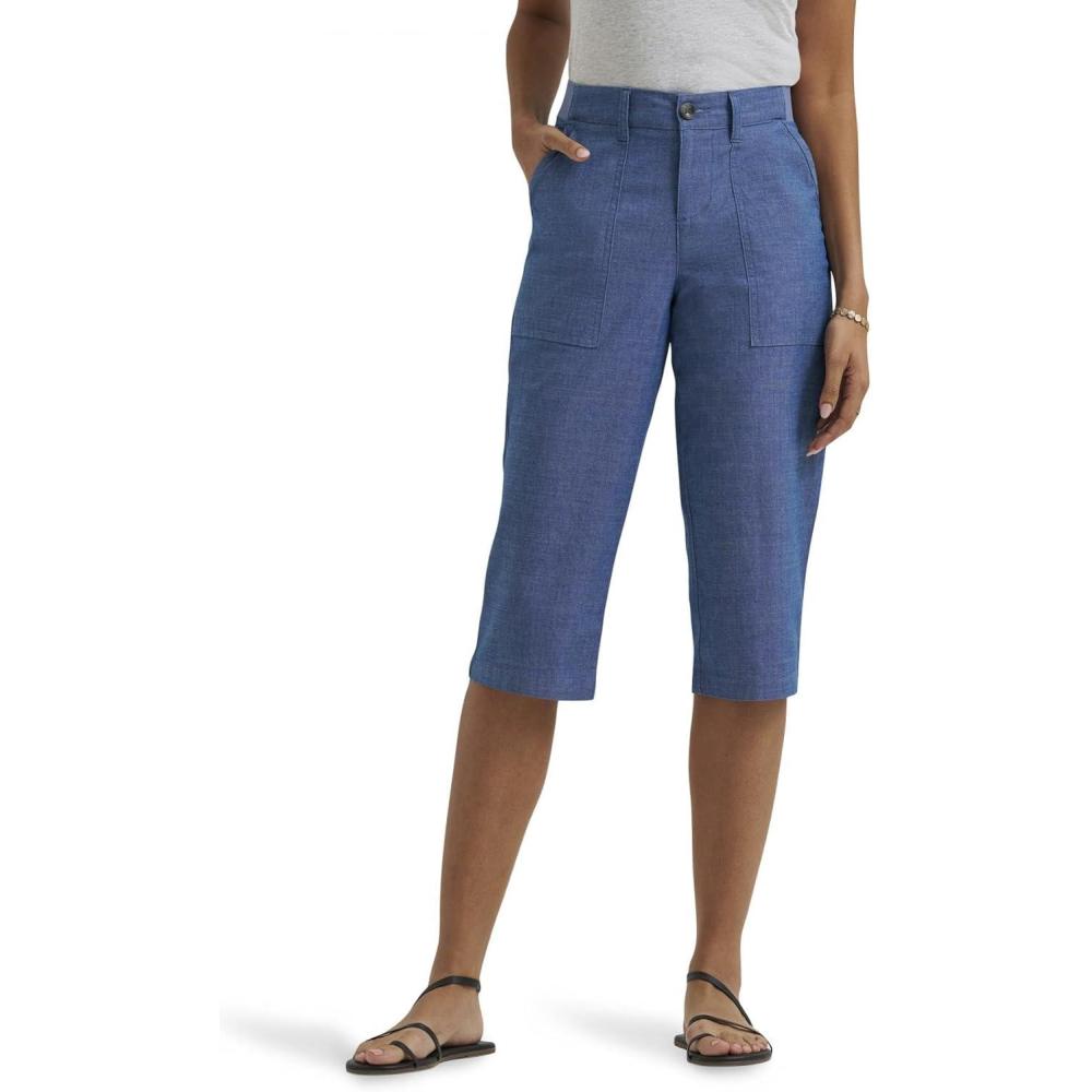 imageLee Womens Ultra Lux Comfort with Flextogo Utility Skimmer Capri PantChambray