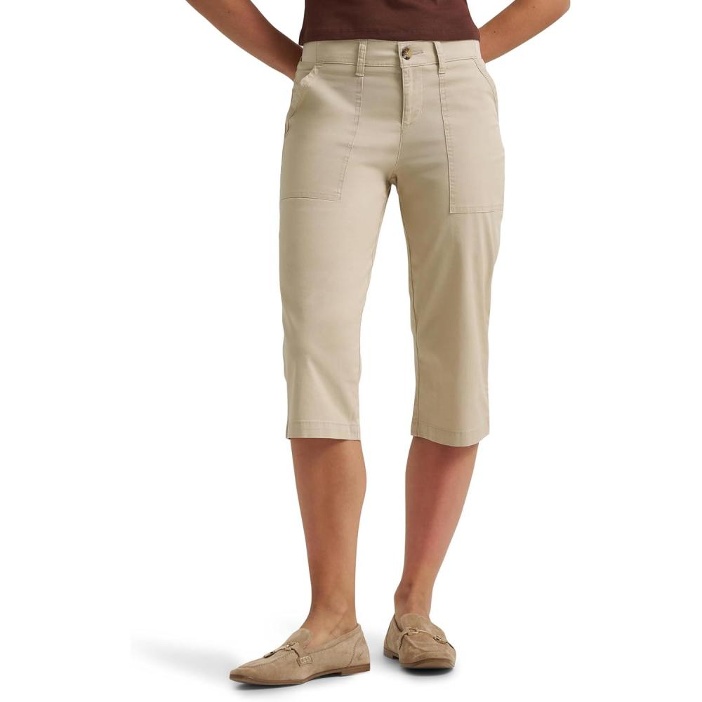 imageLee Womens Ultra Lux Comfort with Flextogo Utility Skimmer Capri PantPioneer Beige