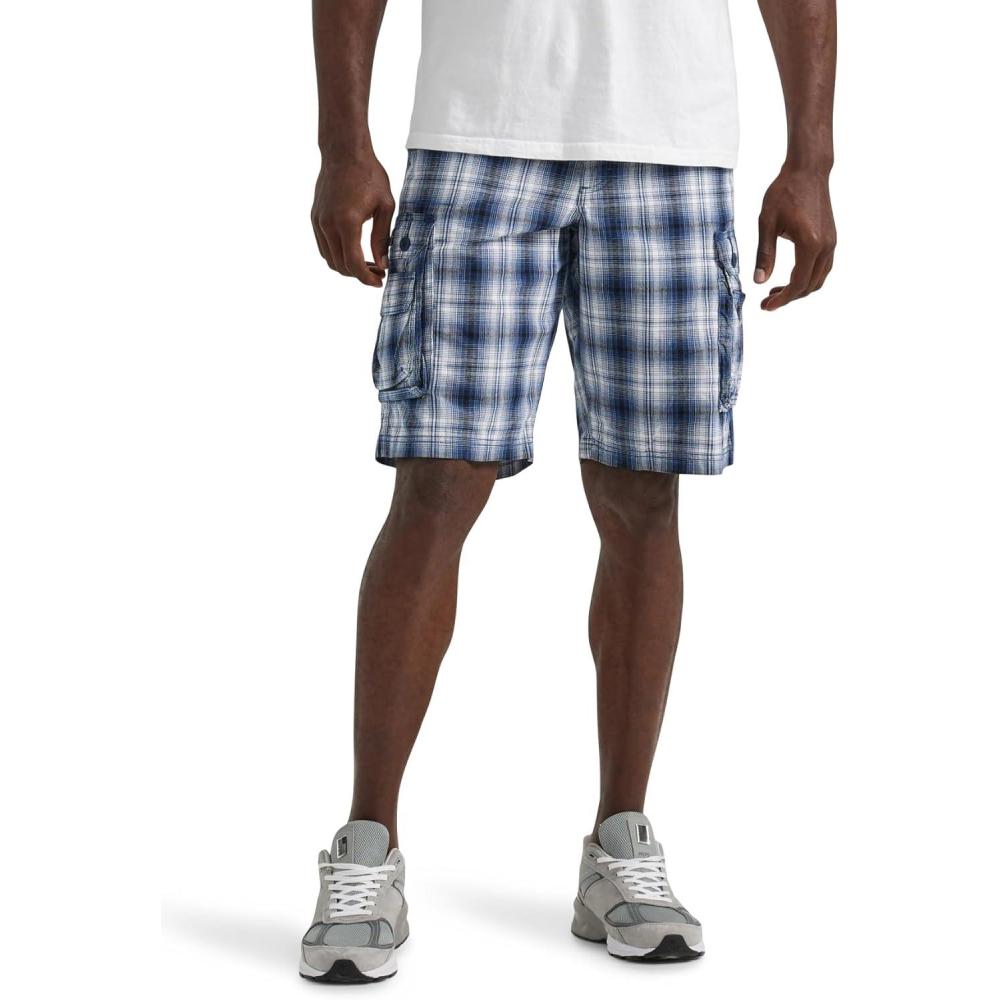 imageMens Dungarees New Belted Wyoming Cargo ShortBlue Plaid