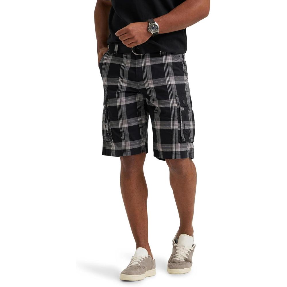 imageMens Dungarees New Belted Wyoming Cargo ShortHd Lee Gray Plaid