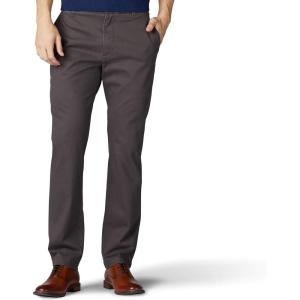Lee Men’s Extreme Motion Flat Front Slim Straight Pant(Dark Gray)