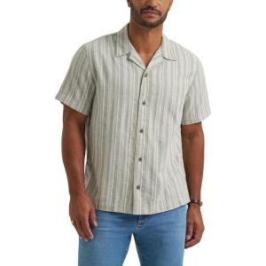 Lee Mens Legendary Camp Shirt(Natural Olive Stripe)