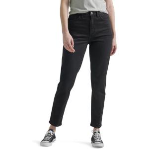 Lee Women’s Legendary Mom Jean in One Tone, High Rise, Straight Leg, Size S(Black)