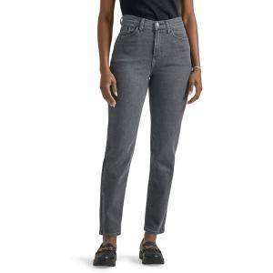 Lee Women’s Legendary Mom Jean in One Tone, High Rise, Straight Leg, Size S(Washed Black)