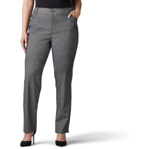 Lee Women’s Plus Size Relaxed Fit All Day Straight Leg Pant(Black/White Rockhill Plaid)