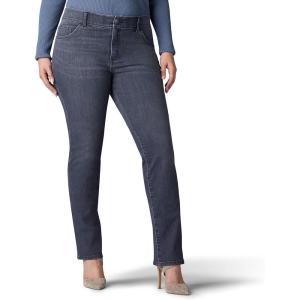 Lee Women’s Plus Size Ultra Lux Comfort with Flex Motion Straight Leg Jean(Charcoal Gray)