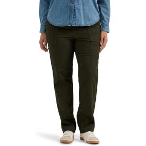 Lee Women’s Plus Size Ultra Lux Comfort with Flex-to-go Utility Pant(Dark Olive Night)