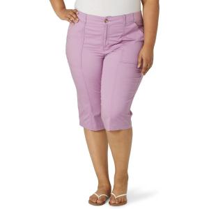 Lee Womens Plus Size Ultra Lux Comfort with Flex-to-go Utility Skimmer Capri Pant(Plum)