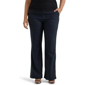Lee Women’s Plus Size Wrinkle Free Mid Rise Bootcut Pant(Charcoal Black Houndstooth)