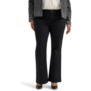 Lee Women’s Plus Size Wrinkle Free Mid Rise Bootcut Pant(Union-all Black)