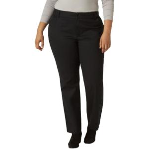 Lee Women’s Plus Size Wrinkle Free Relaxed Fit Straight Leg Pant(Black)