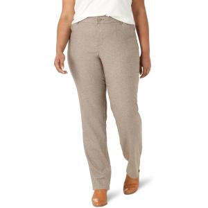 Lee Women’s Plus Size Wrinkle Free Relaxed Fit Straight Leg Pant(Dark Earth)