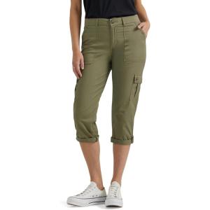 Lee Women’s Ultra Lux Comfort with Flex-to-Go Cargo Capri Pant(Deep Lichen Green)