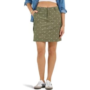Lee Women’s Ultra Lux Comfort with Flex-to-go Cargo Skort(Olive Grove Block Print)