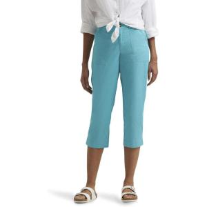 Lee Women’s Ultra Lux Comfort with Flex-to-go Utility Capri Pant(Bay Blue)