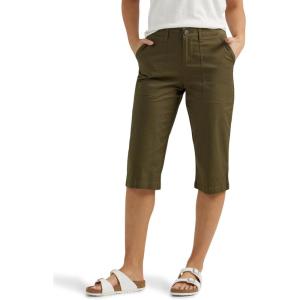 Lee Women’s Ultra Lux Comfort with Flex-to-go Utility Skimmer Capri Pant(Olive Night)
