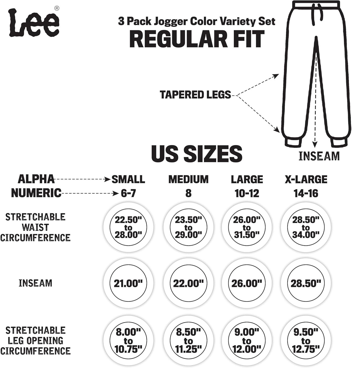 imageLee Boys 3 Pack Variety Midweight Super Soft Fleece Lined Stretchable Jogger PantsPort Tan Navy Set