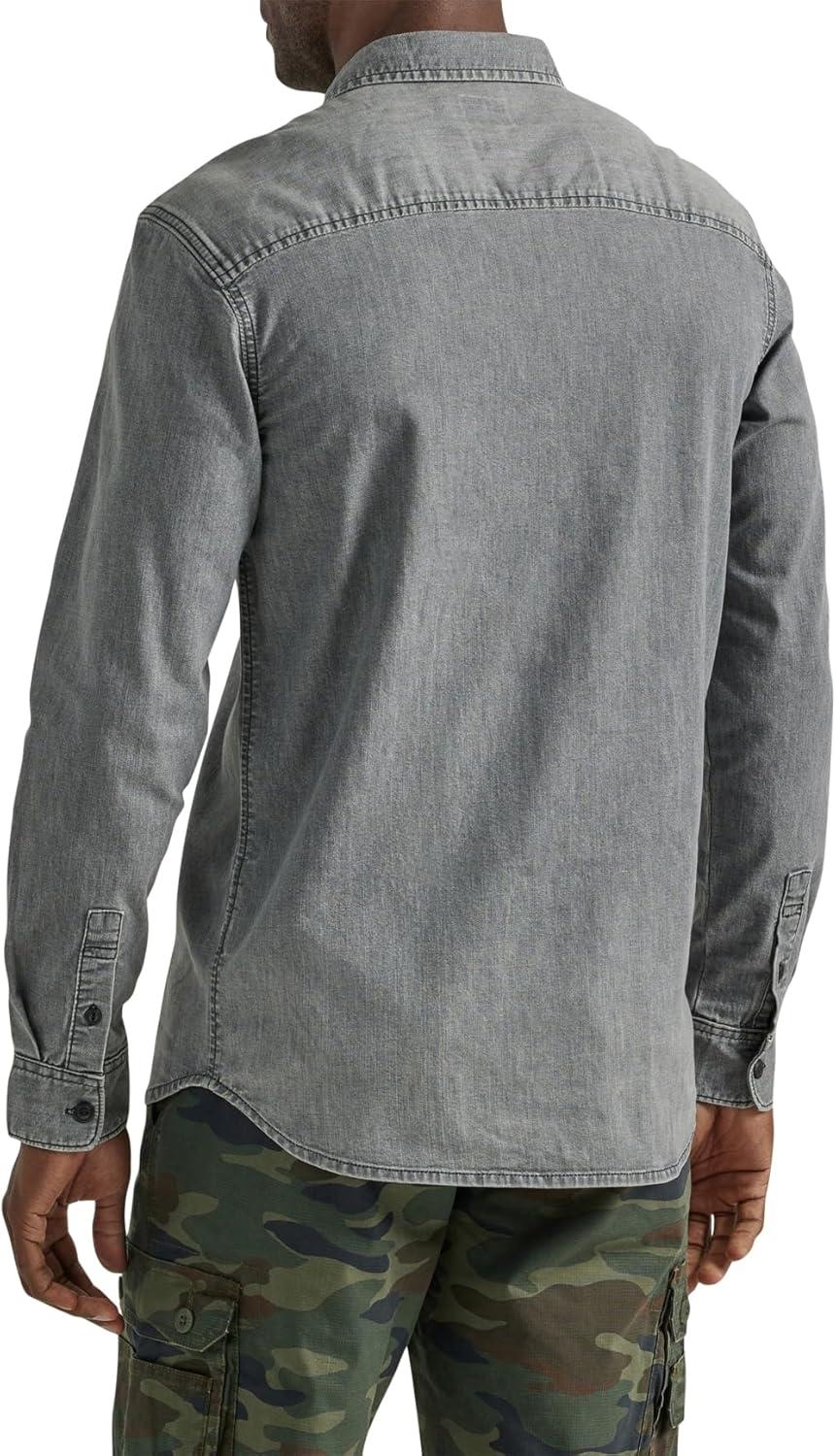 imageLee Mens All Purpose Classic Fit Long Sleeve ShirtGray Denim