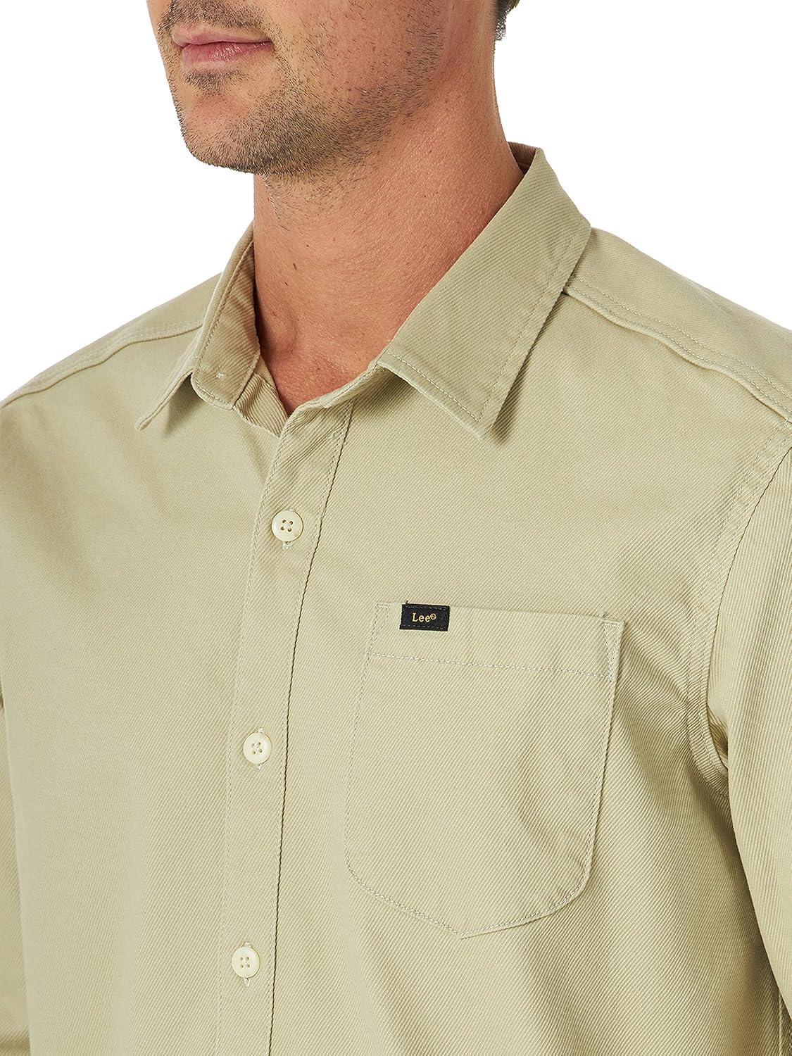 imageLee Mens All Purpose Classic Fit Long Sleeve ShirtStone Calvary Twill