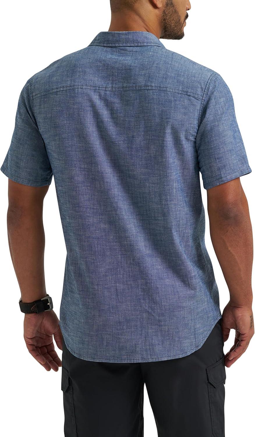 imageLee Mens All Purpose Classic Fit Short Sleeve ShirtDark Chambray