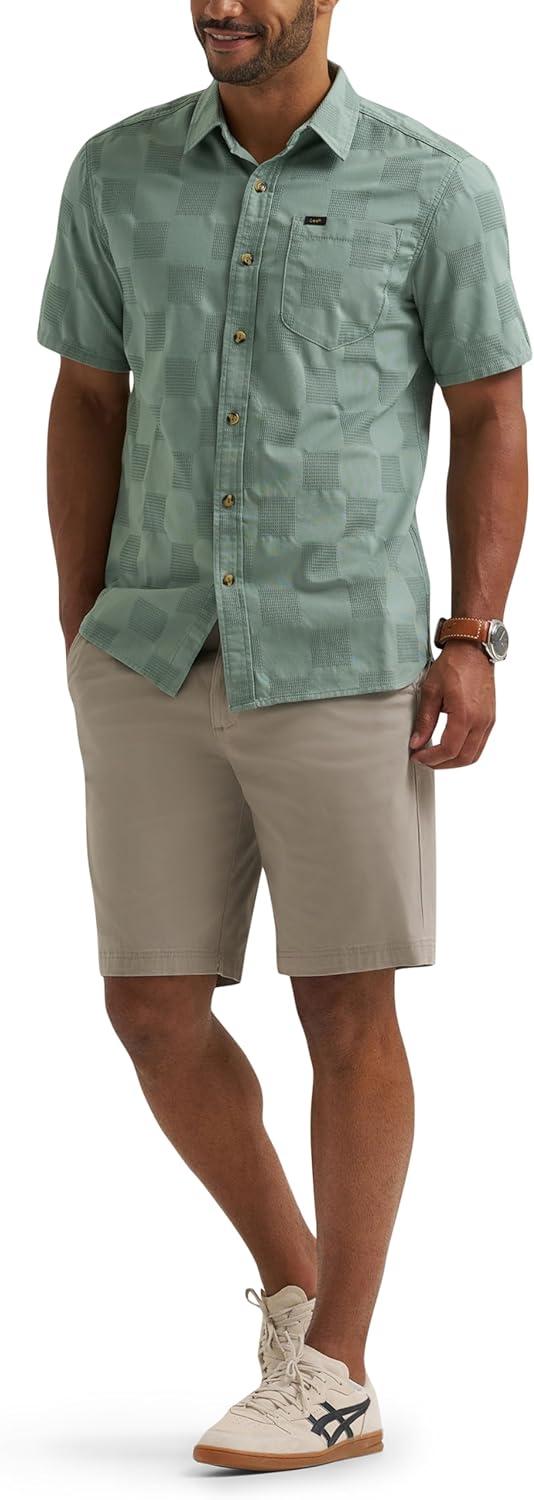 imageLee Mens All Purpose Classic Fit Short Sleeve ShirtDesert Sage