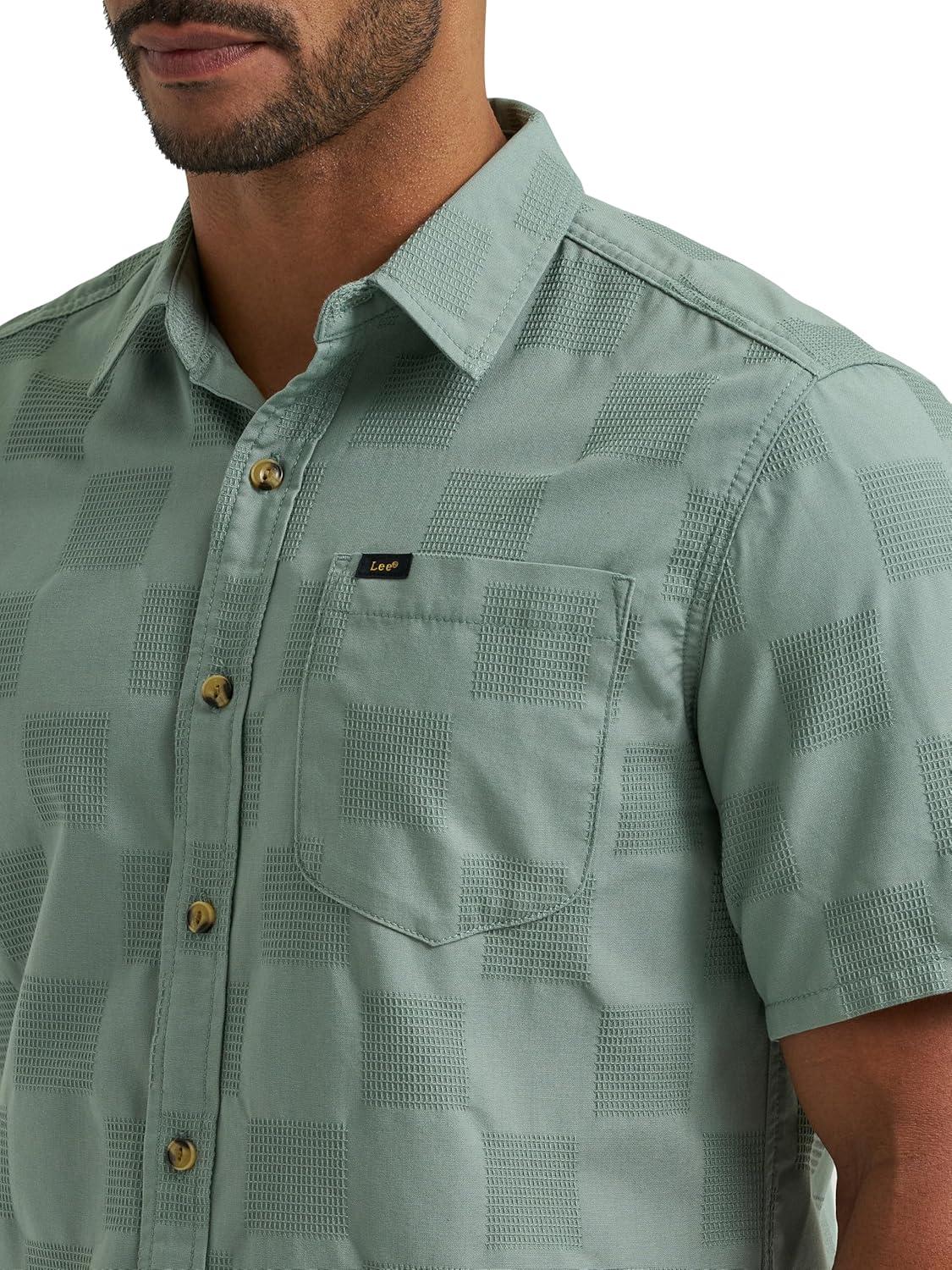 imageLee Mens All Purpose Classic Fit Short Sleeve ShirtDesert Sage