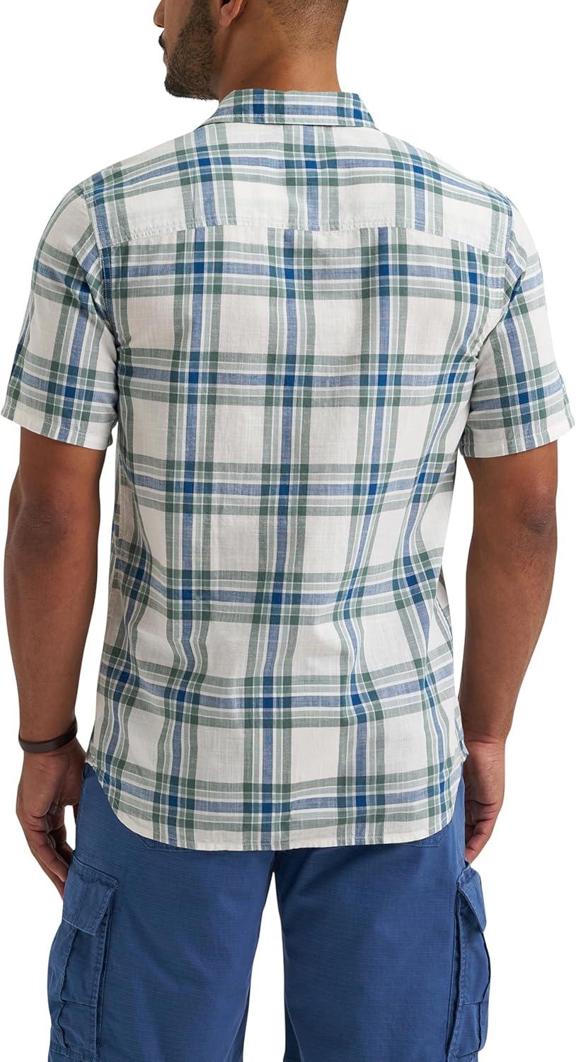 imageLee Mens All Purpose Classic Fit Short Sleeve ShirtDesert Sage Plaid