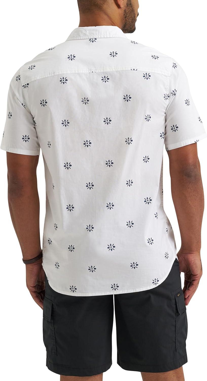 imageLee Mens All Purpose Classic Fit Short Sleeve ShirtIndigo Geo