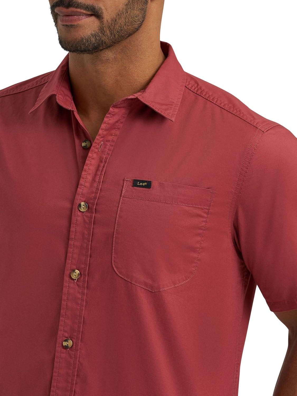 imageLee Mens All Purpose Classic Fit Short Sleeve ShirtPunch Solid