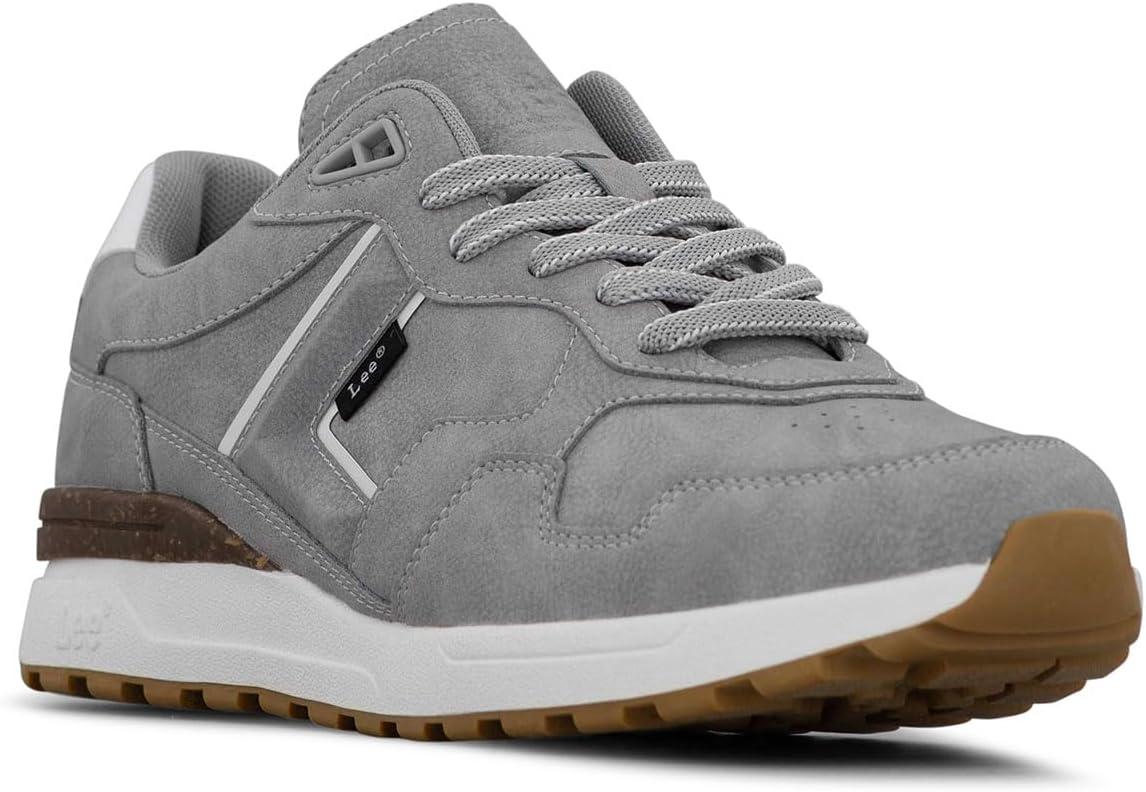 imageLee Mens Damien Retro Jogger Fashion SneakerLight GreyWhite