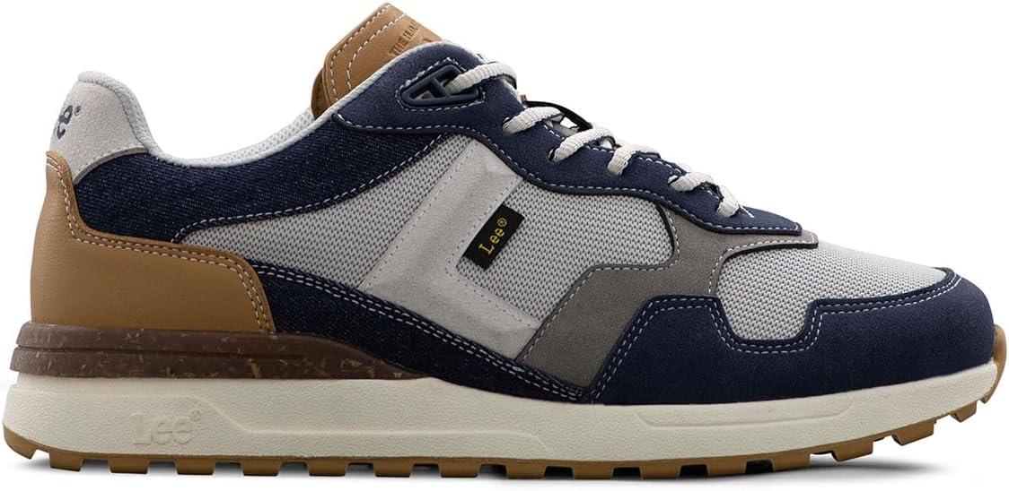 imageLee Mens Damien Retro Jogger Fashion SneakerPlatinumMidnightNavy Denim