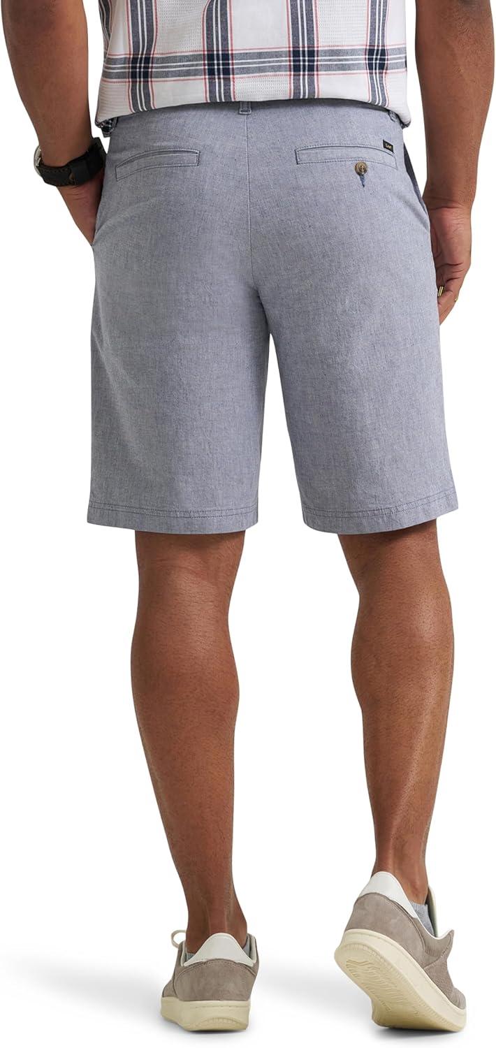 imageLee Mens Extreme Motion Flat Front Short Academy Chambray 36