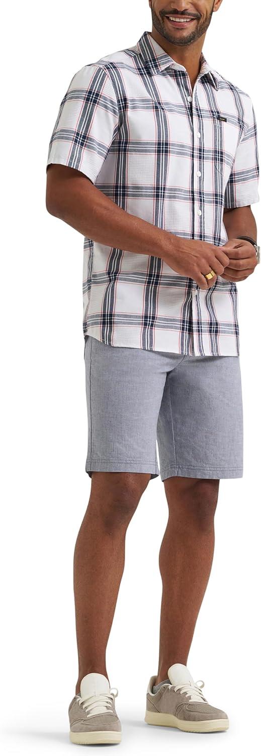 imageLee Mens Extreme Motion Flat Front Short Academy Chambray 36