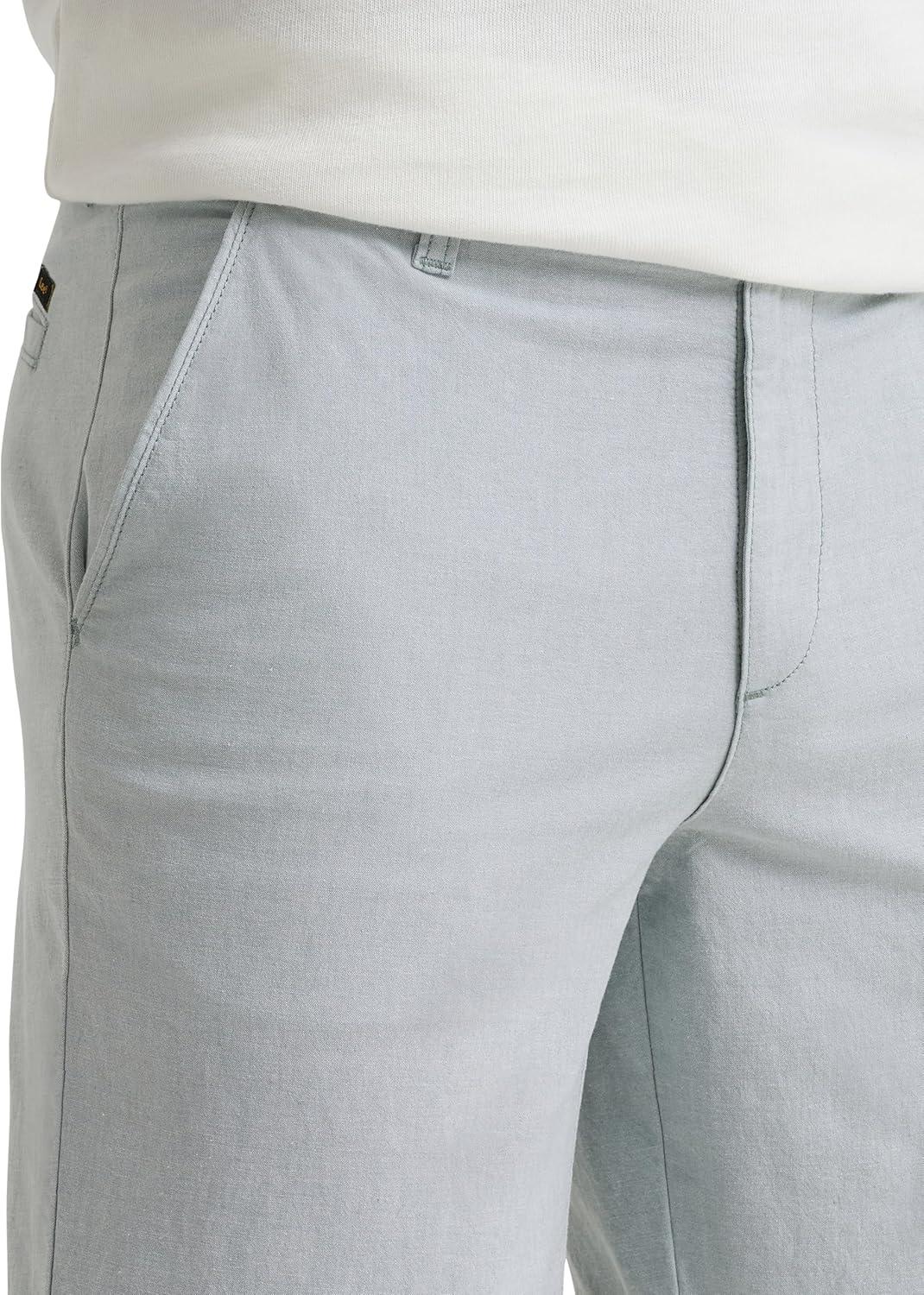 imageLee Mens Extreme Motion Flat Front Short Desert Sage Chambray 36