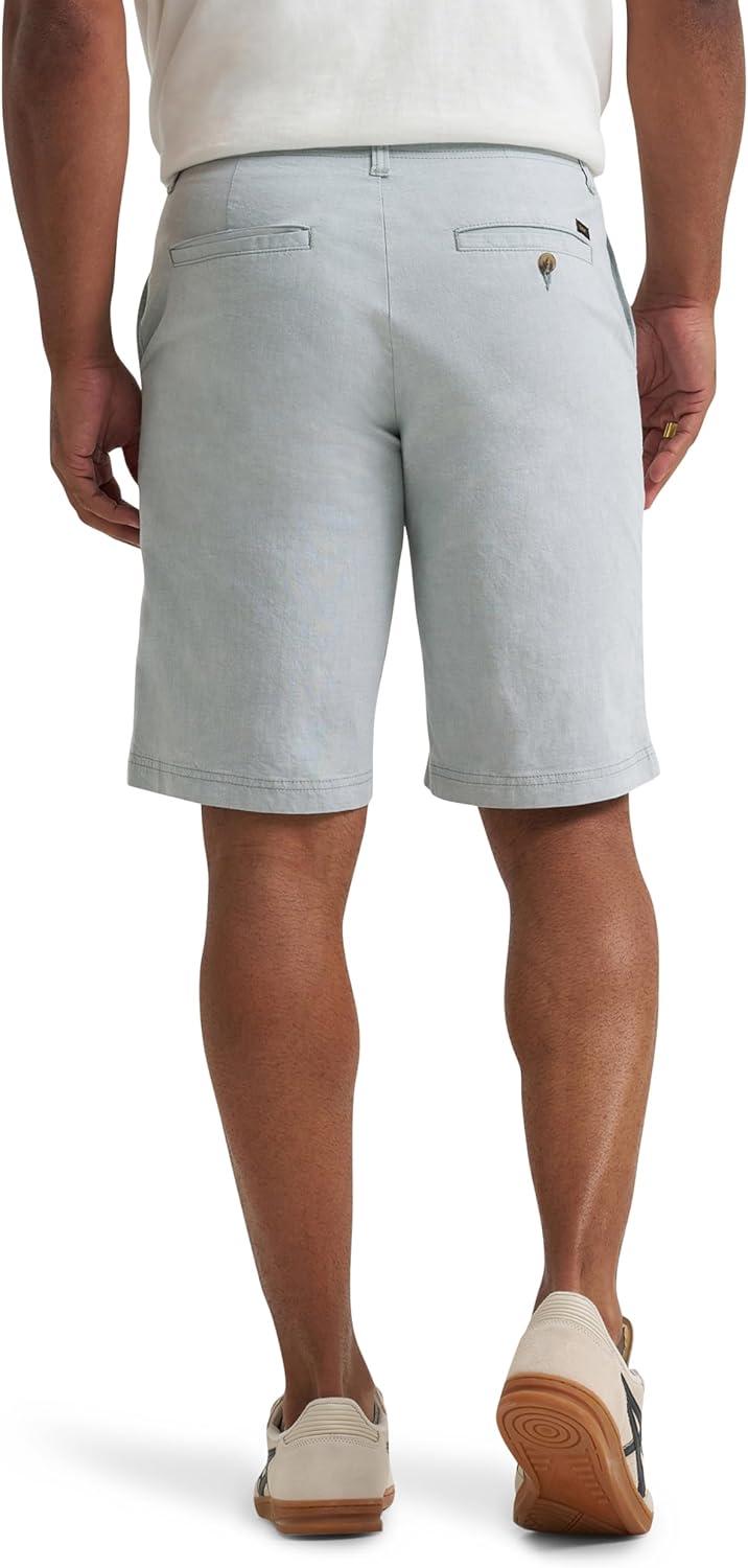 imageLee Mens Extreme Motion Flat Front Short Desert Sage Chambray 36