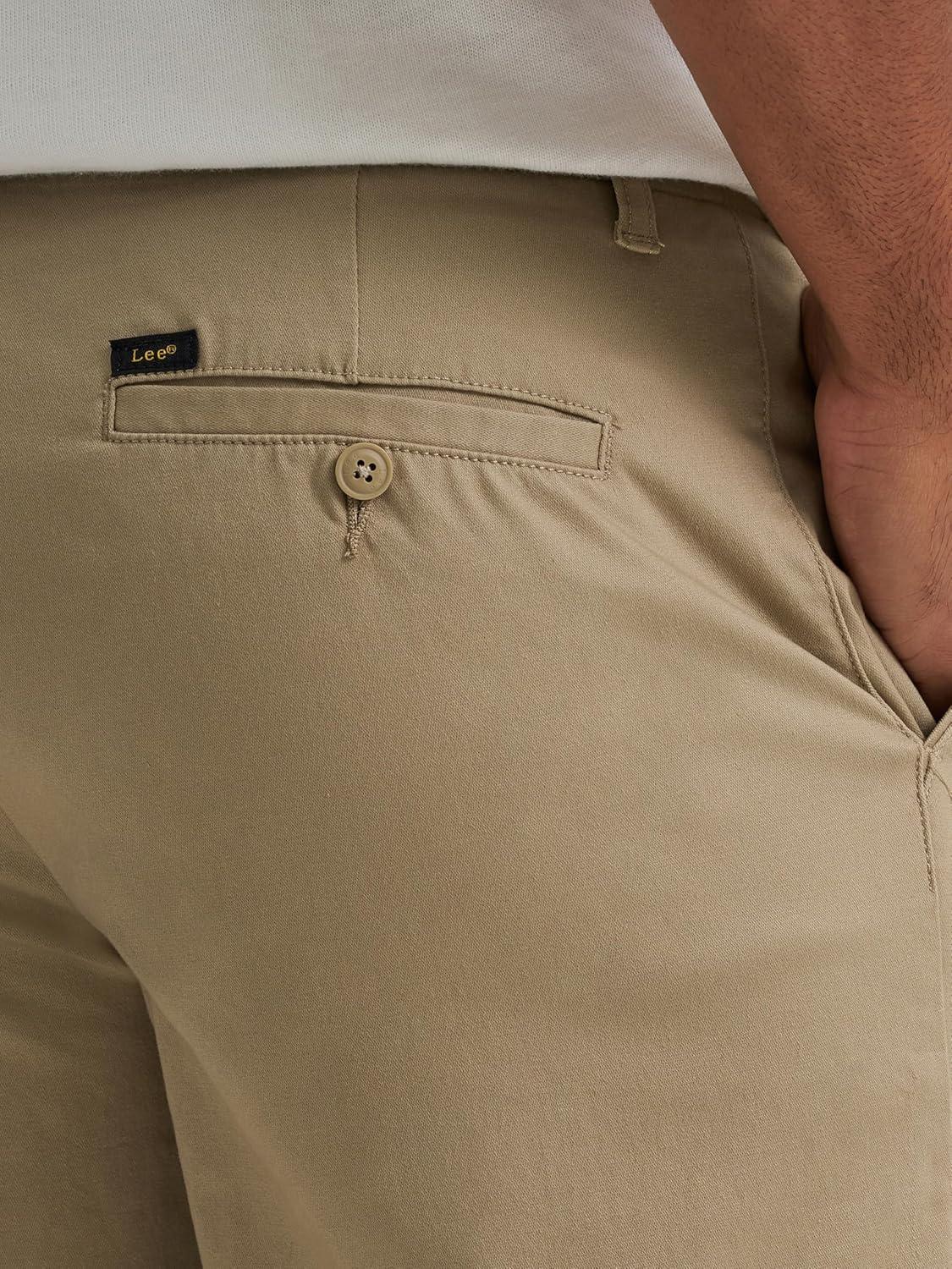imageLee Mens Extreme Motion Flat Front Short Kansas City Khaki 36