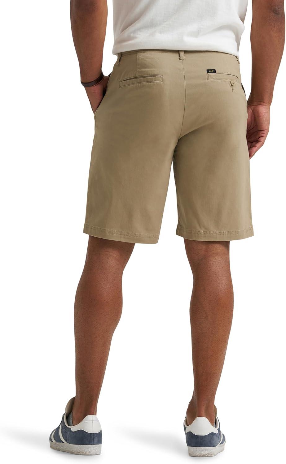 imageLee Mens Extreme Motion Flat Front Short Kansas City Khaki 36