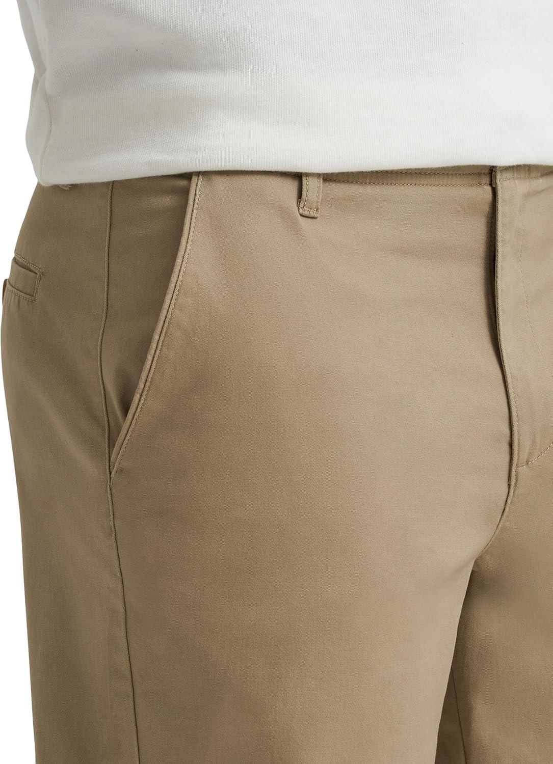 imageLee Mens Extreme Motion Flat Front Short Kansas City Khaki 36
