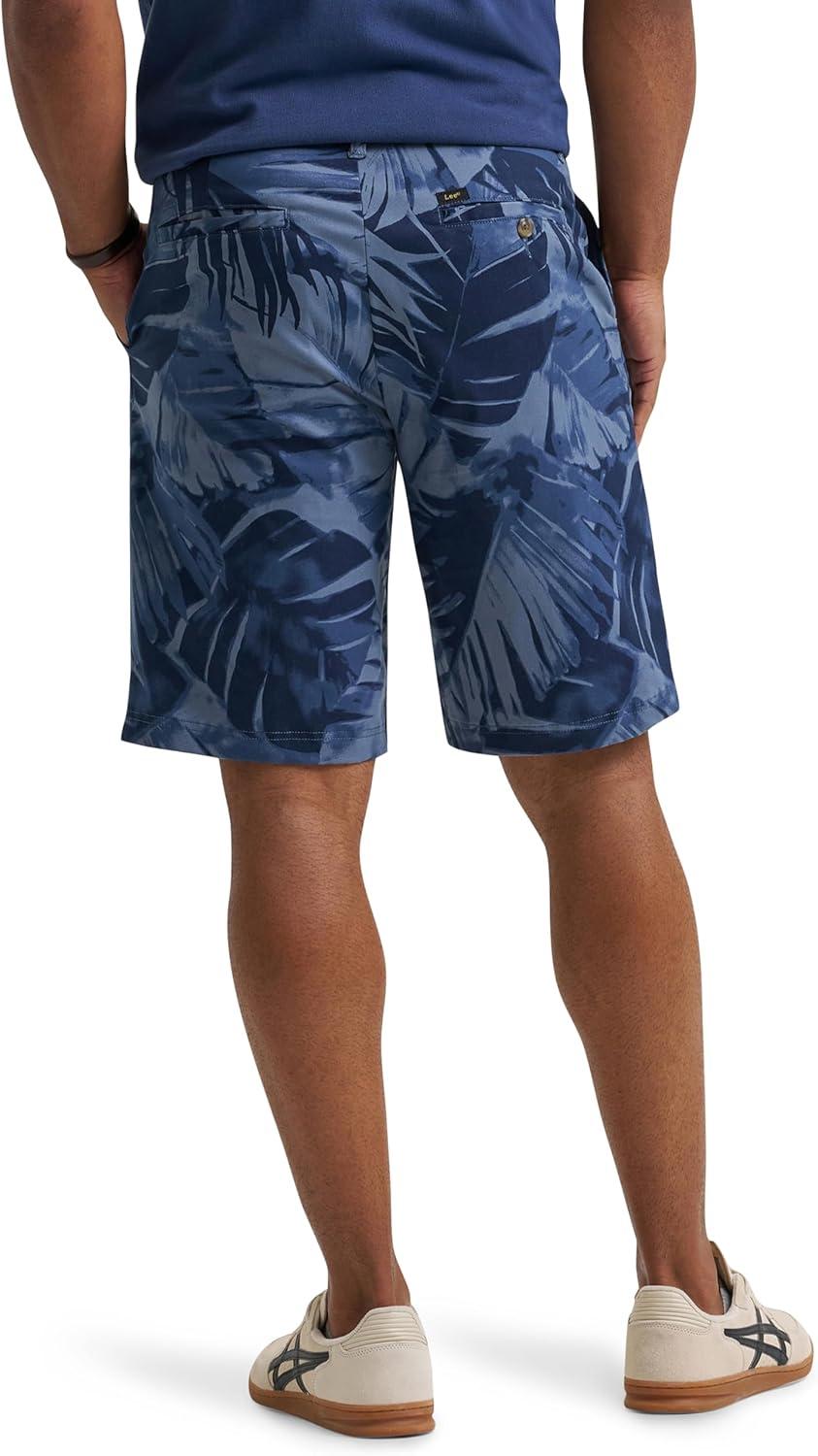 imageLee Mens Extreme Motion Flat Front Short Lake Blue Leaf 36