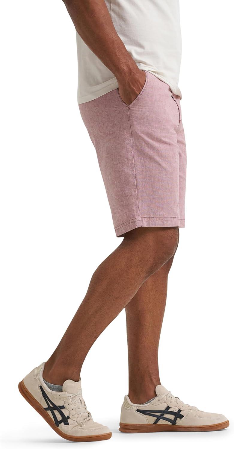 imageLee Mens Extreme Motion Flat Front Short Punch Chambray 36