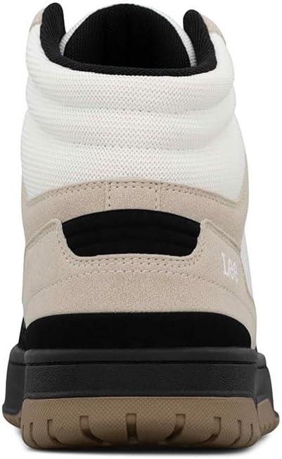 imageLee Mens Fast Lane Mid Retro Court Fashion SneakerWinter WhiteNatural Black