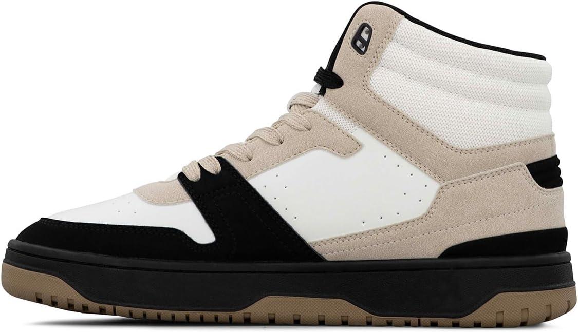 imageLee Mens Fast Lane Mid Retro Court Fashion SneakerWinter WhiteNatural Black