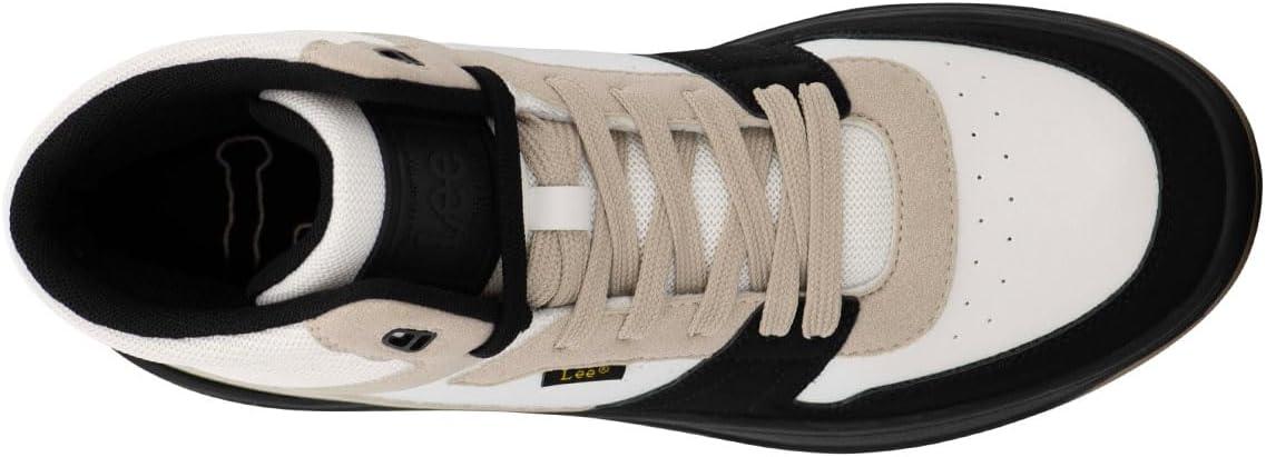 imageLee Mens Fast Lane Mid Retro Court Fashion SneakerWinter WhiteNatural Black
