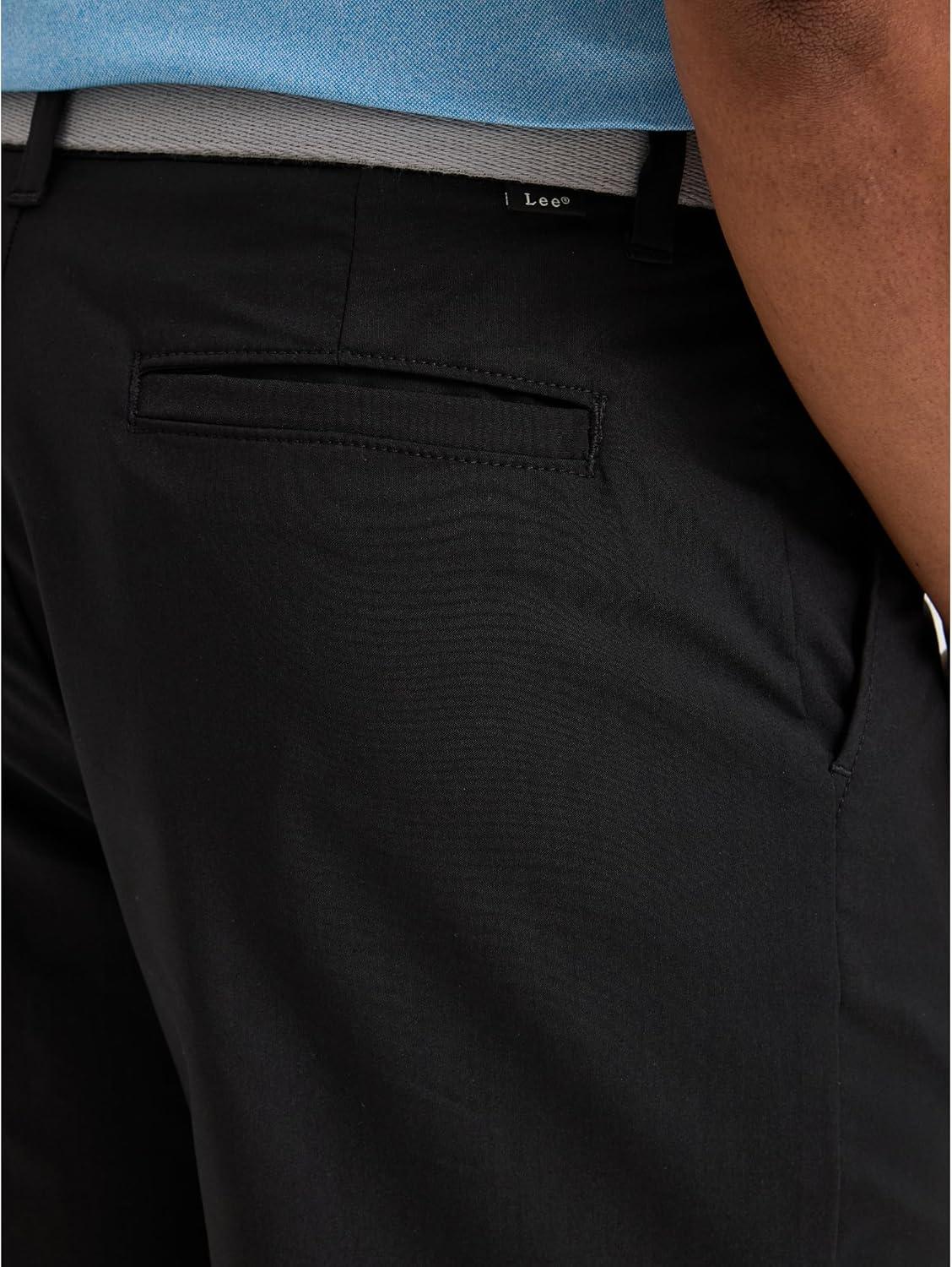 imageLee Mens Golf Series Synthetic Flat Front Chino ShortBlack