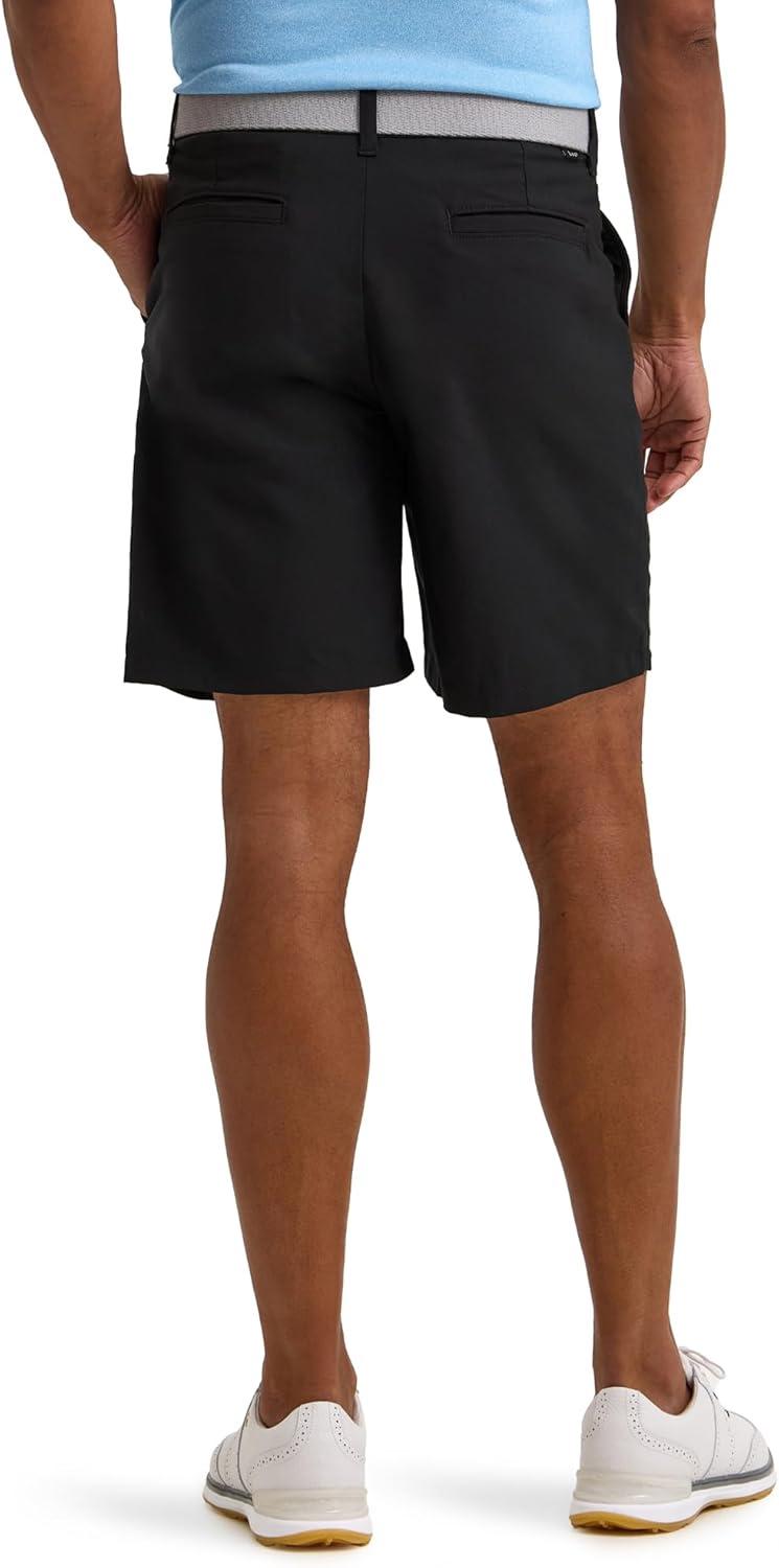 imageLee Mens Golf Series Synthetic Flat Front Chino ShortBlack