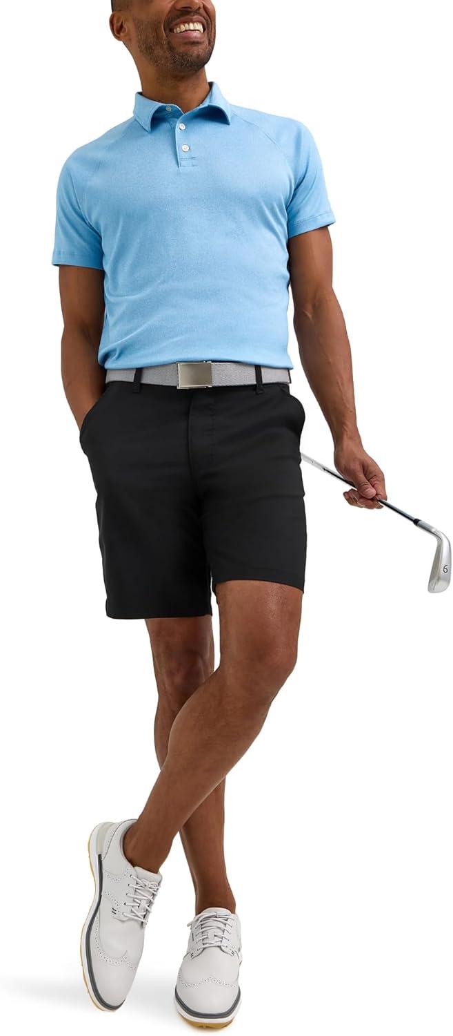 imageLee Mens Golf Series Synthetic Flat Front Chino ShortBlack