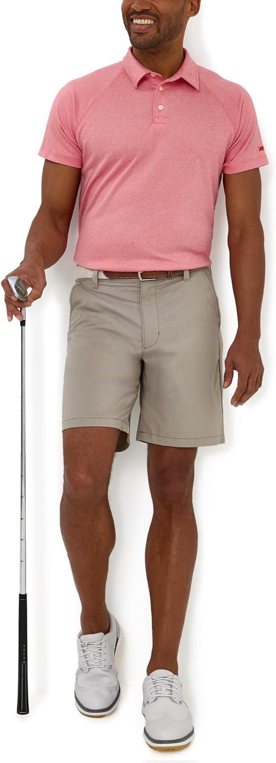 imageLee Mens Golf Series Synthetic Flat Front Chino ShortMushroom