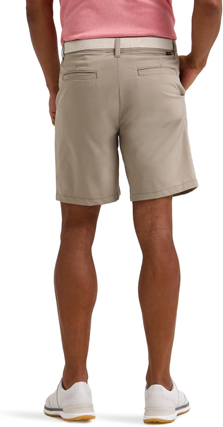 imageLee Mens Golf Series Synthetic Flat Front Chino ShortMushroom