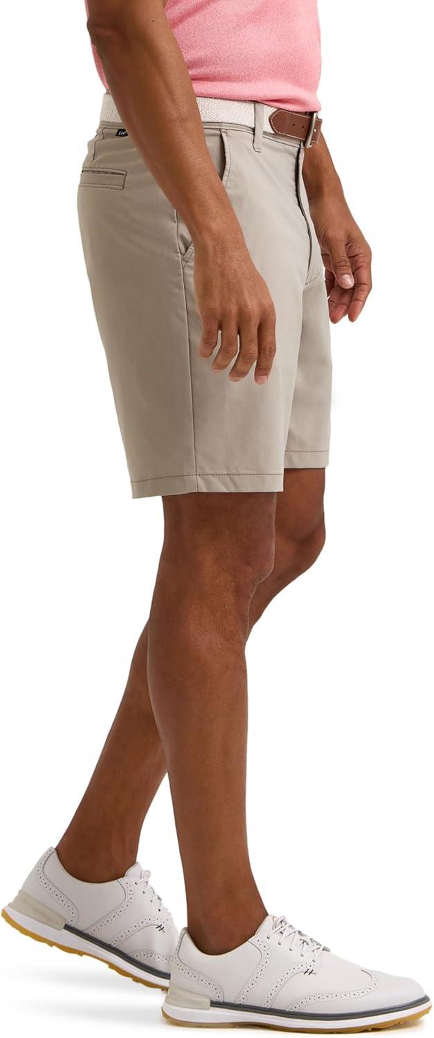 imageLee Mens Golf Series Synthetic Flat Front Chino ShortMushroom